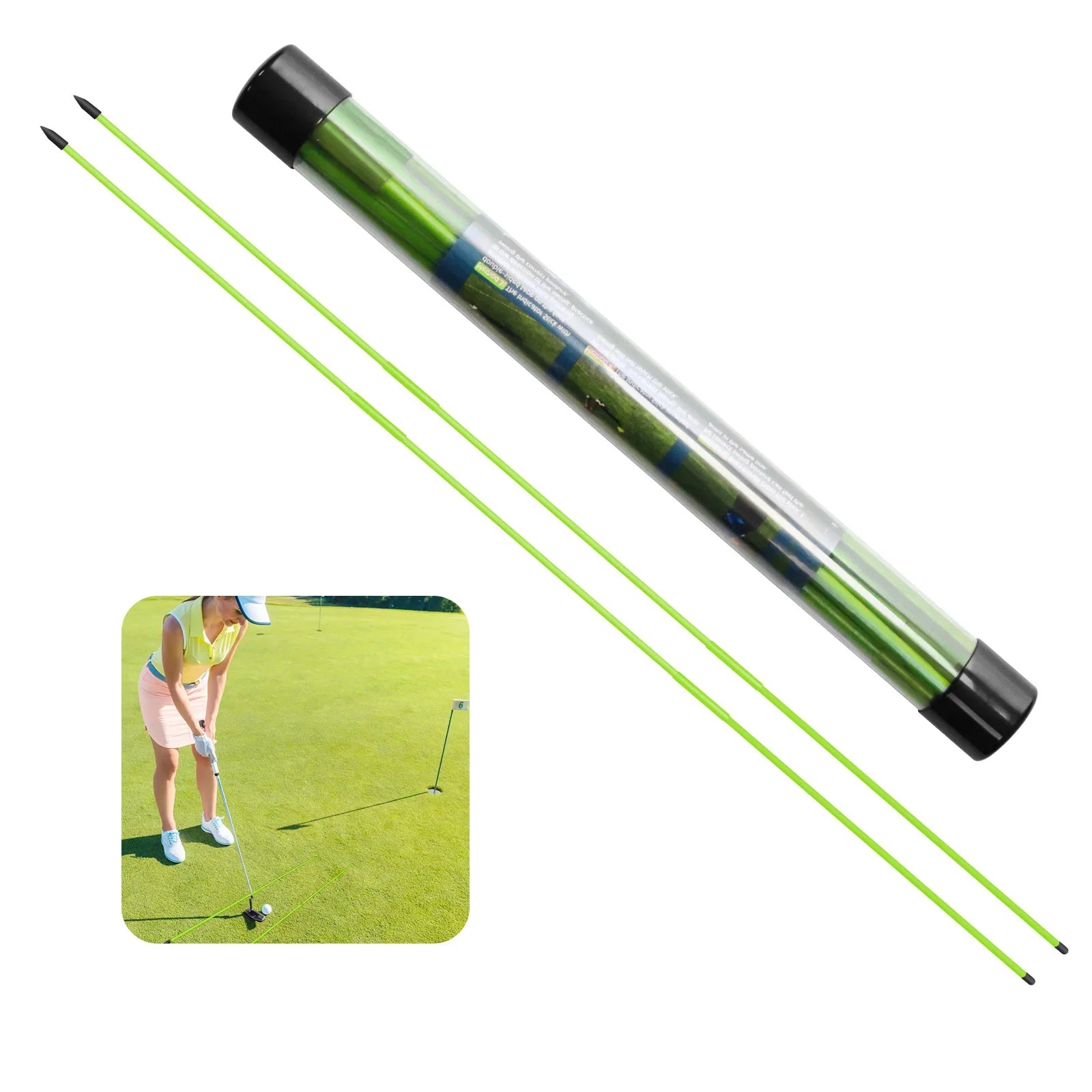 Collapsible Golf Training Rods with Case