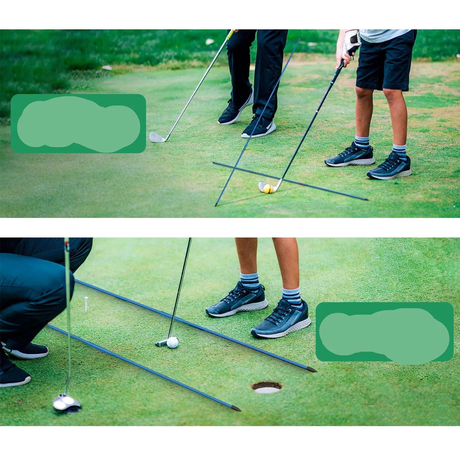 Collapsible Golf Training Rods with Case